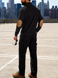 Men's Full Size Casual Button Detail Top and Pants Set Plus Size thumbnail 4