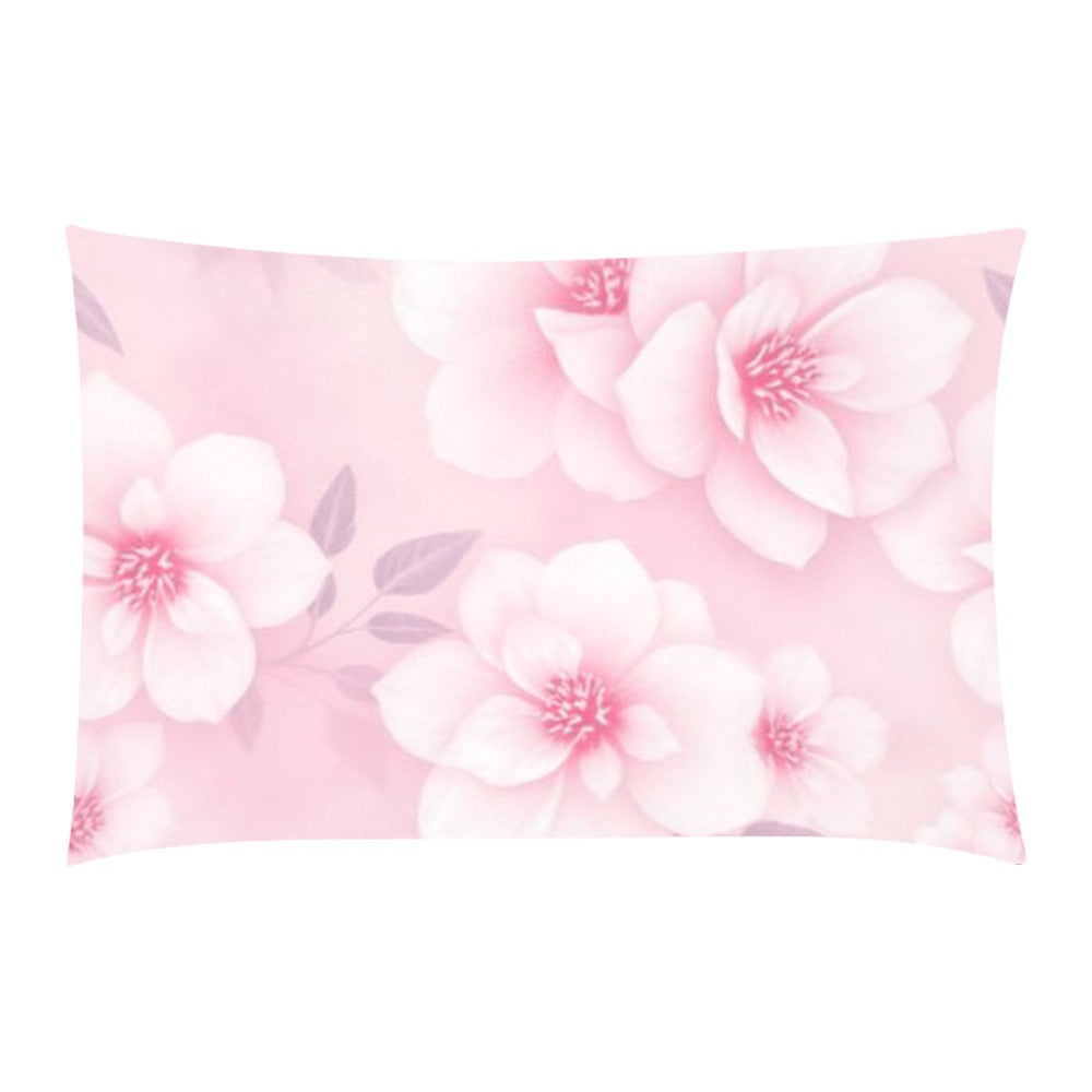 Blush Floral Serenity Bedding Set – Soft Elegant 3-Piece Duvet Cover Set