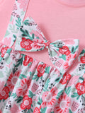 Children's Floral Print Bow Detail Dress thumbnail 3