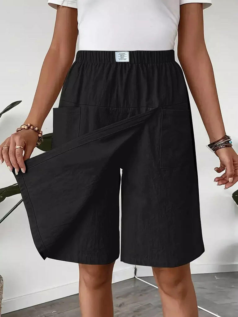 Elastic Waist Wrap Skort