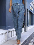 Pearl Detail Jeans with Pockets thumbnail 2