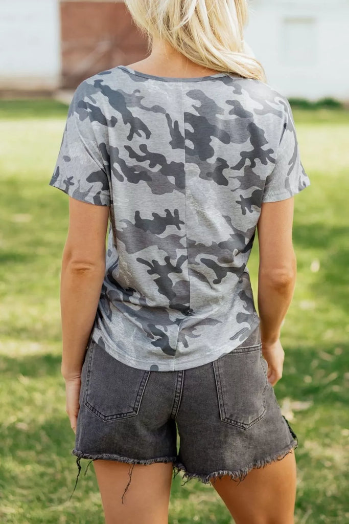 Camo Print Casual T Shirt
