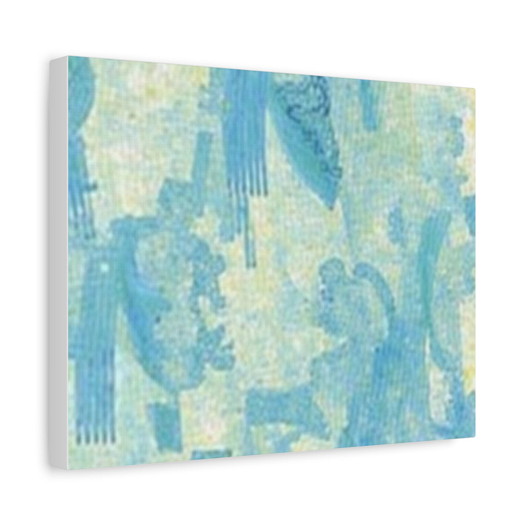 Abstract Aqua Brushstroke Canvas Print — Coastal Blue Wall Art