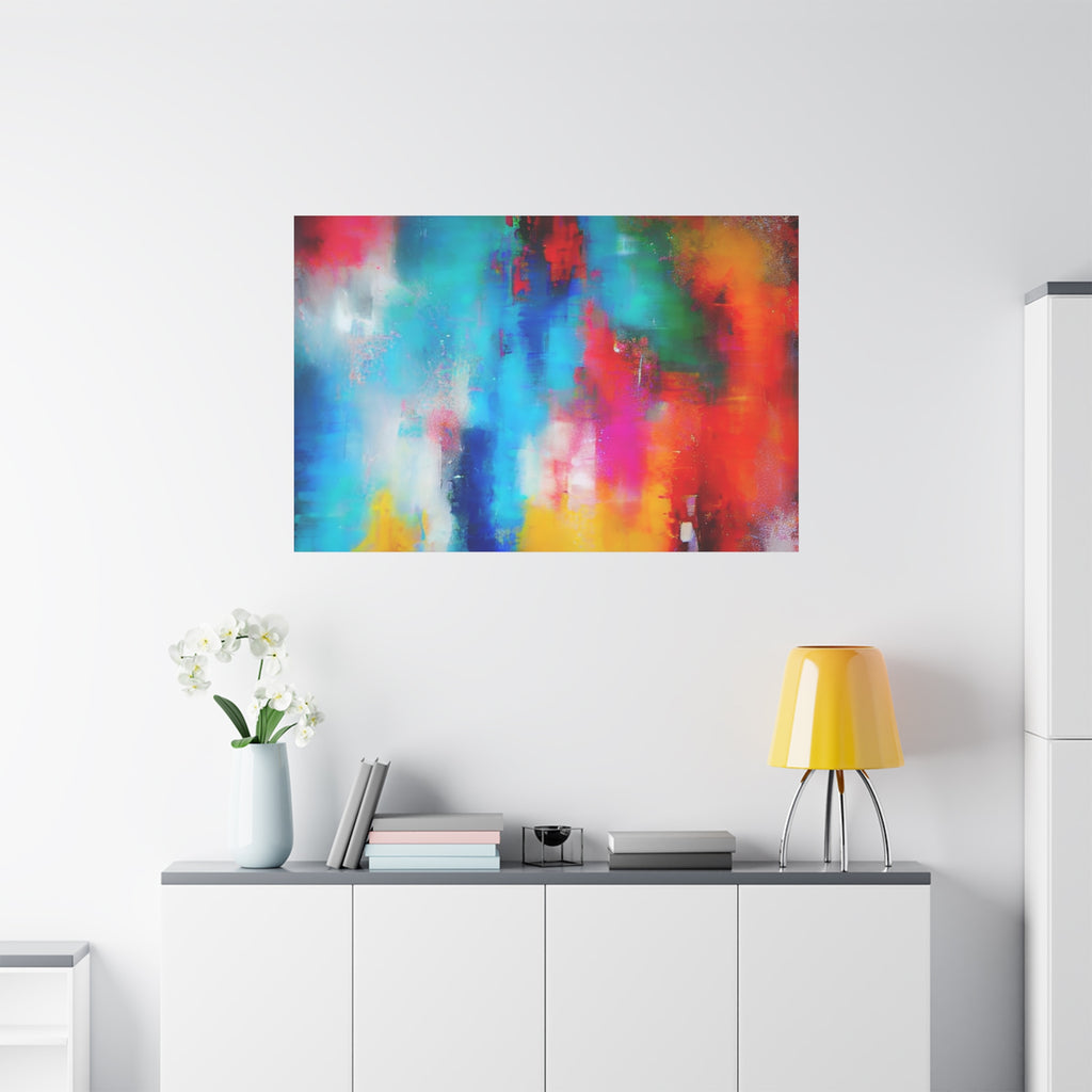 Vibrant Abstract Color Splash Matte Canvas Print