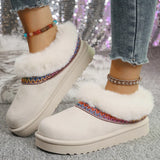 Fur-Lined Platform Boots with Decorative Woven Strap thumbnail 9