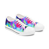 Women's Low Top Sneakers — Colorful Tie-Dye Splash Canvas Sneakers thumbnail 2