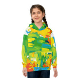 Kids Abstract Paint Splash Hoodie — Bright Colorful All-Over Print thumbnail 4