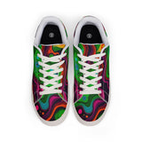 Low-Top Sneakers — Psychedelic Swirl Leather Design thumbnail 2