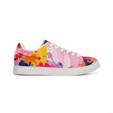 Color Splash Leather Sneakers — Men's Low-Top Abstract Paint Design thumbnail 1