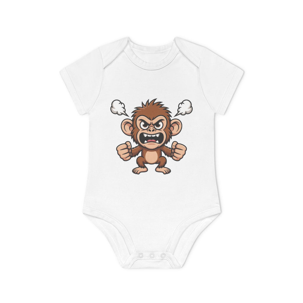 Angry Little Monkey Baby Bodysuit — Cute Cartoon Infant Onesie