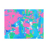 Neon Splash Abstract Canvas Print – Bright Pink & Aqua Modern Wall Art thumbnail 22
