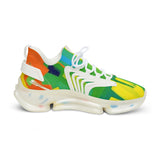 Men's Colorful Mesh Sneakers — Green Yellow Abstract Athletic Shoes thumbnail 4