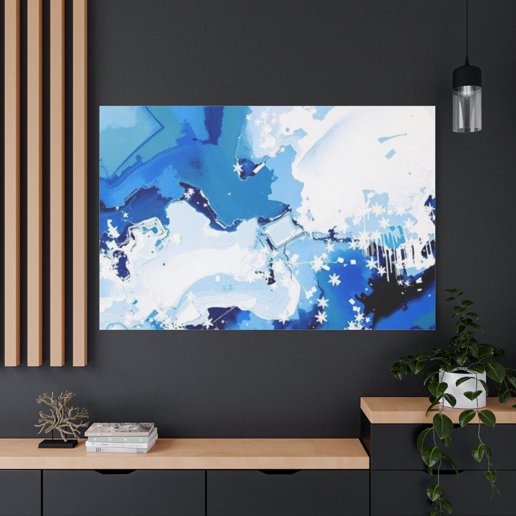 Abstract Blue Galaxy Canvas Print — Matte Stretched Wall Art