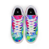 Abstract Neon Splash Leather Sneakers — Men's Low-Top Street Shoes thumbnail 2