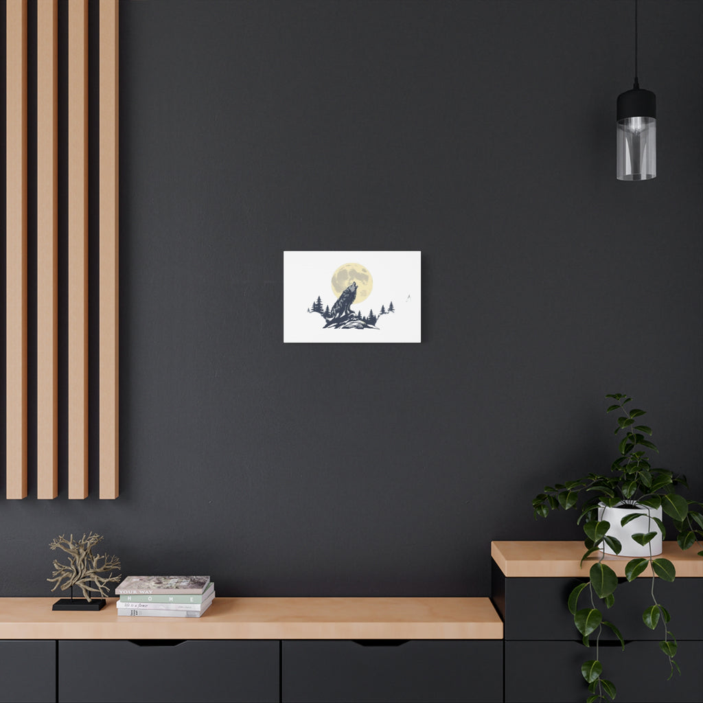 Howling Wolf Moon Matte Canvas Wall Art — Stretched 1.25"