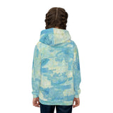 Kids Hoodie - Blue Watercolor Camo All-Over Print thumbnail 5