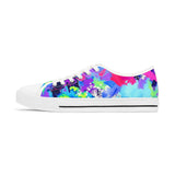 Women's Low Top Sneakers — Colorful Tie-Dye Splash Canvas Sneakers thumbnail 3