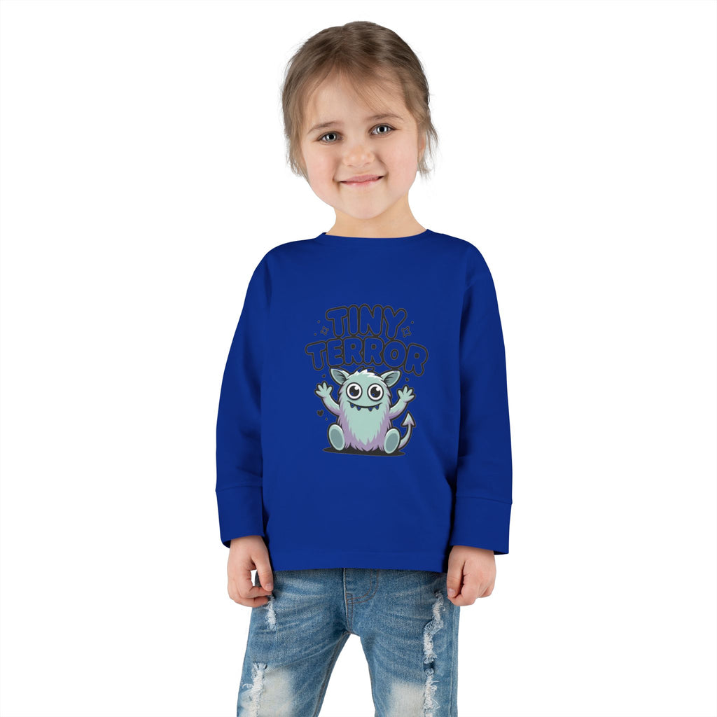 Toddler Tee — "Tiny Terror" Cute Monster Long-Sleeve Shirt