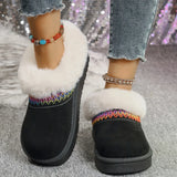 Fur-Lined Platform Boots with Decorative Woven Strap thumbnail 2