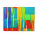 Abstract Rainbow Blocks Matte Canvas Print thumbnail 4