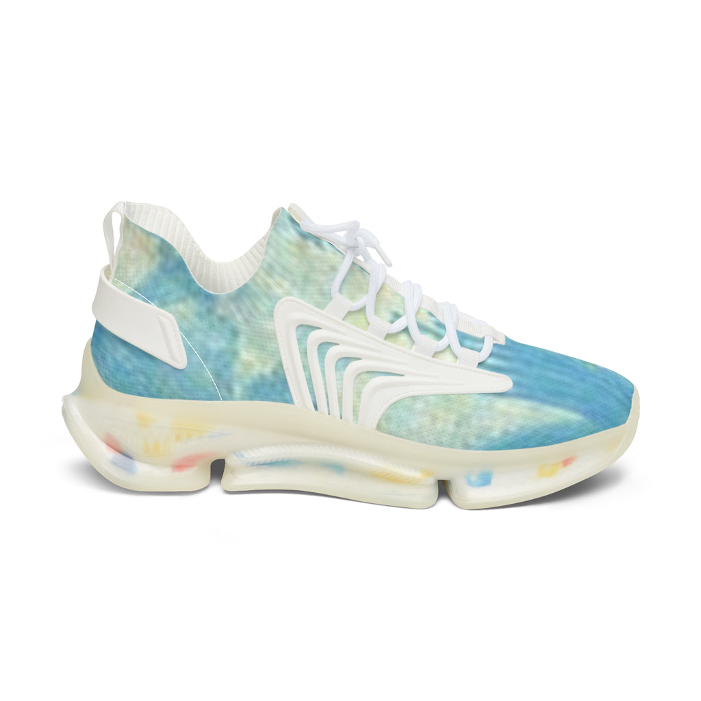 Women's Mesh Sneakers — Aqua Tie-Dye Breathable Athletic Shoes