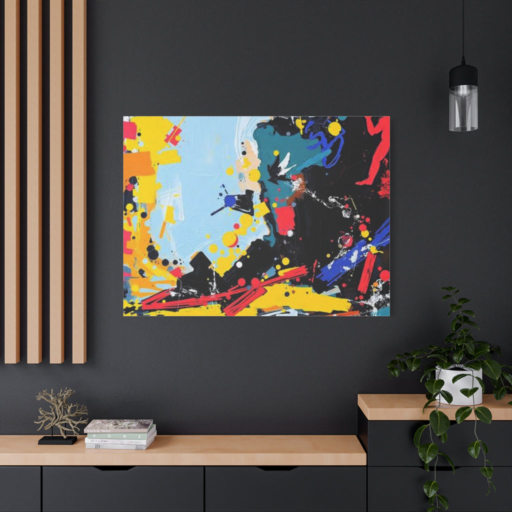 Abstract Color Splash Matte Canvas Print — Modern Stretched Wall Art