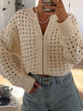 Openwork Zip-Up Cardigan thumbnail 3