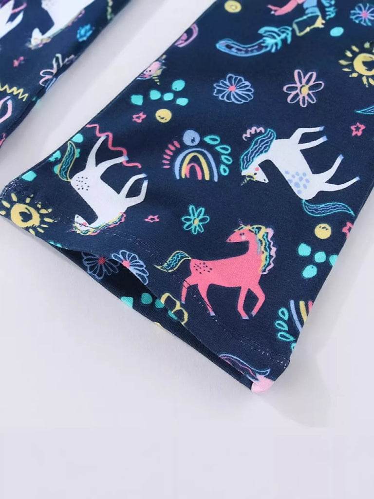 Children's Unicorn Print Flare Leggings