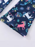 Children's Unicorn Print Flare Leggings thumbnail 4
