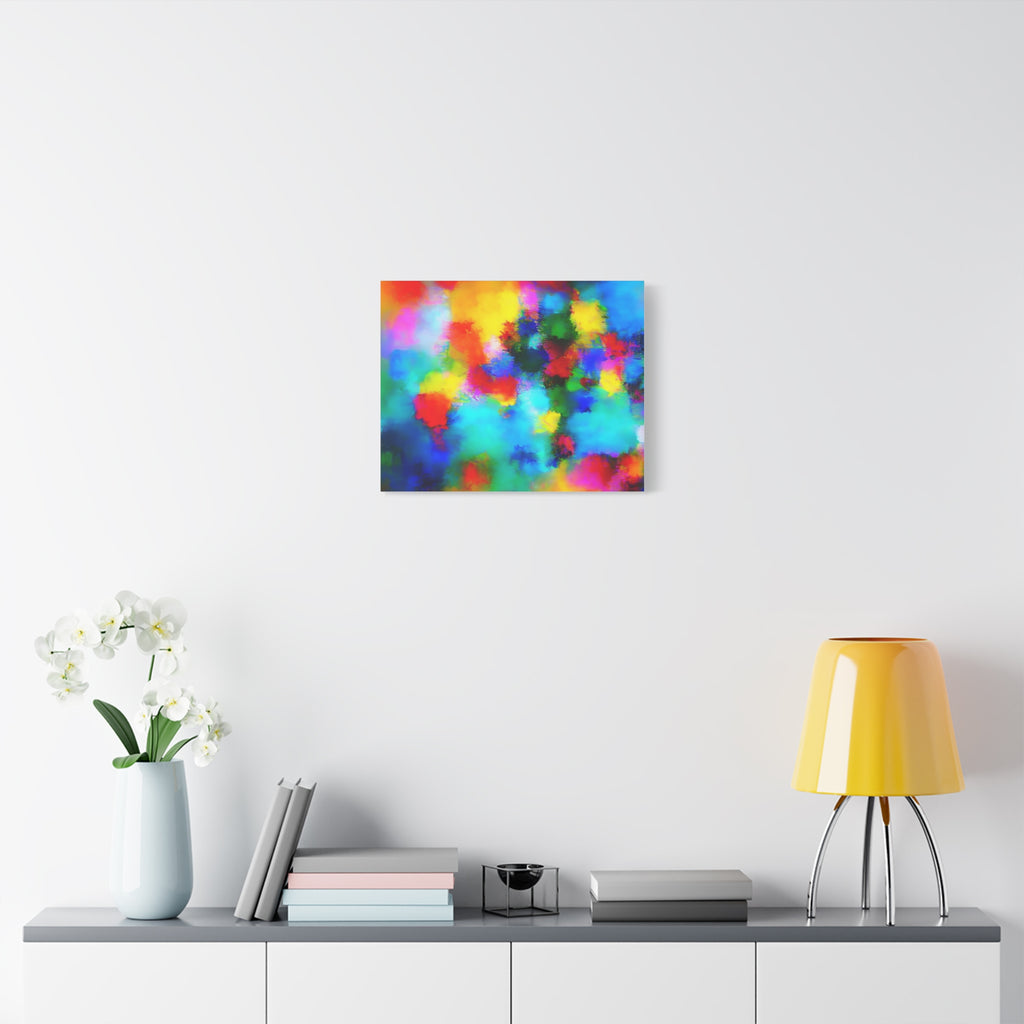 Abstract Rainbow Splash Matte Canvas Print