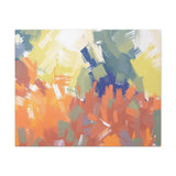 Abstract Colorful Brushstroke Matte Canvas Wall Art – Vibrant Orange & Green Stretched Print thumbnail 61