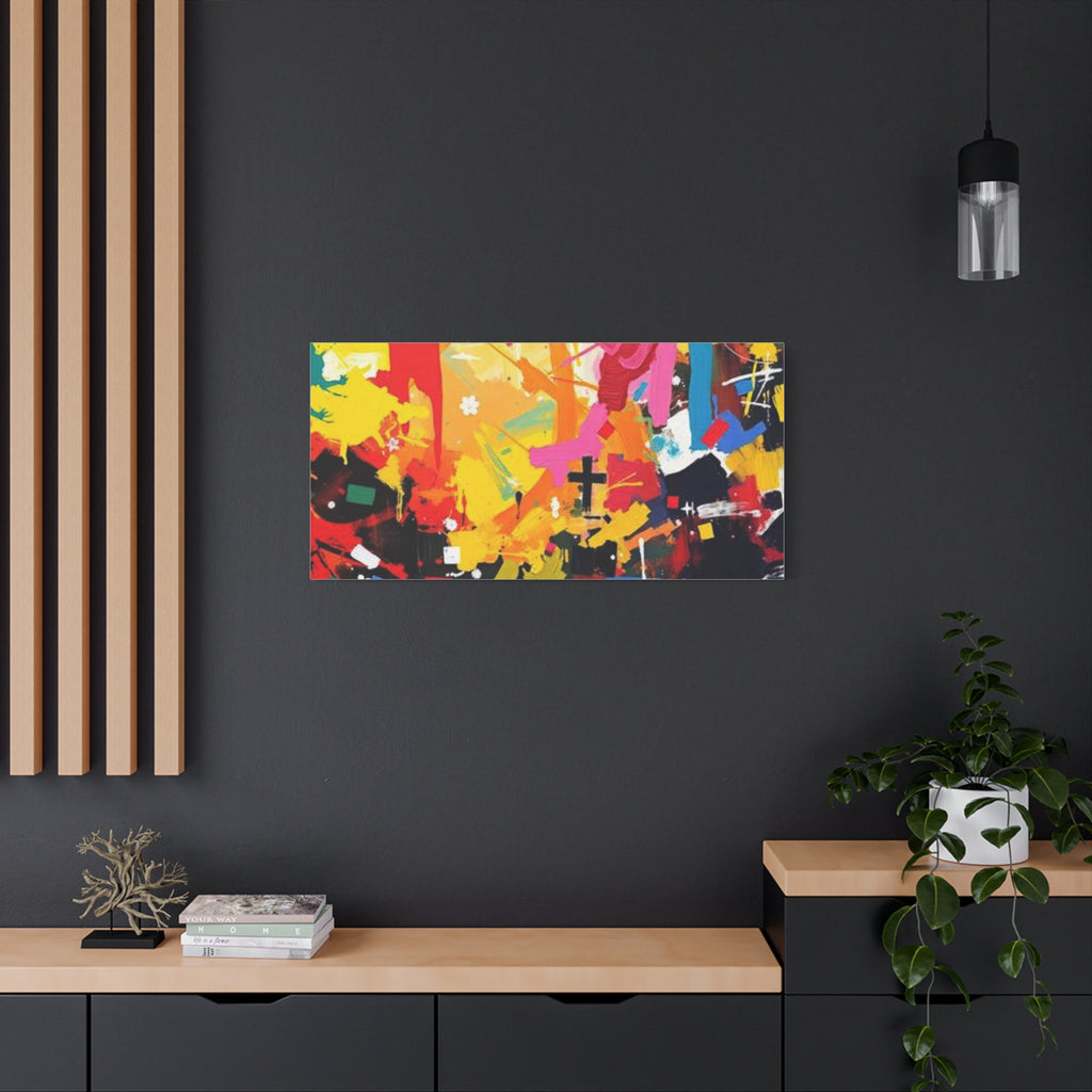 Abstract Color Splash Canvas Print - Vibrant Stretched Matte Wall Art