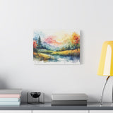 Watercolor Mountain Landscape Matte Canvas Wall Art, Stretched 1.25" thumbnail 11