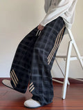 Men's Plaid Wide-Leg Pants with Side Stripes thumbnail 1