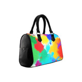 Abstract Art Barrel Type Handbag – Canvas & PU Leather Printed Handbag thumbnail 7