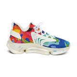 Colorful Abstract Mesh Sneakers — Women's Lightweight Breathable Athletic Shoes thumbnail 4