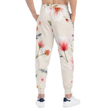 Floral Blush Athletic Joggers — Pink Watercolor Blossom All-Over Print thumbnail 4