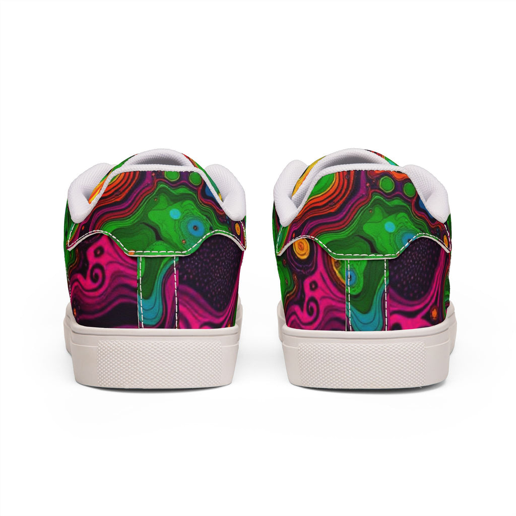 Low-Top Sneakers — Psychedelic Swirl Leather Design