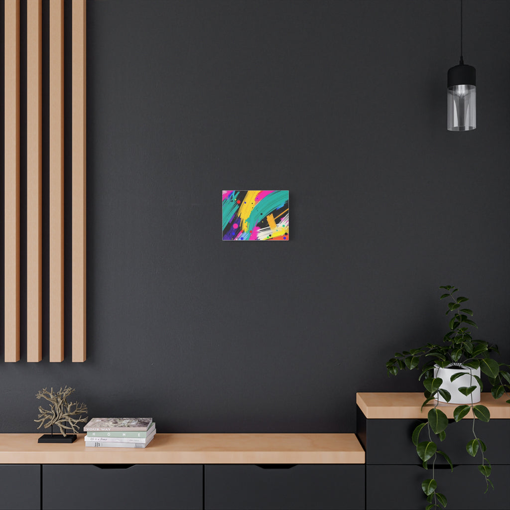 Abstract Neon Brushstroke Canvas Print — Colorful Modern Wall Art