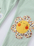 Children's Striped Bee Flower Appliqued Leggings thumbnail 3