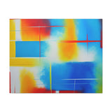 Abstract Color Field Matte Canvas Print — Vibrant Blue, Yellow & Red Stretched Wall Art thumbnail 13