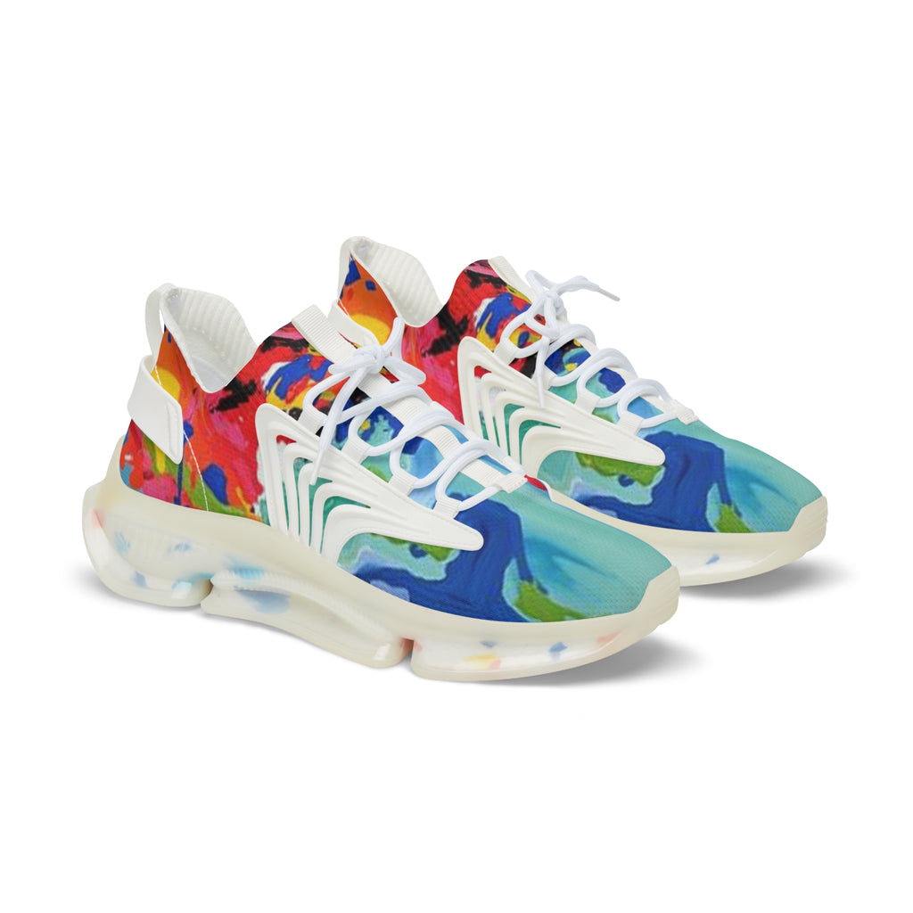 Men's Color Splash Mesh Sneakers — Vibrant Lightweight Athletic Shoes