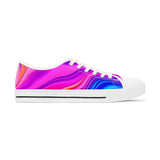 Colorwave Women's Low Top Sneakers — Vibrant Pink & Blue Abstract Print thumbnail 4