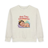Nap Time Champion Toddler Sweatshirt — Cute Sleeping Baby Graphic thumbnail 3