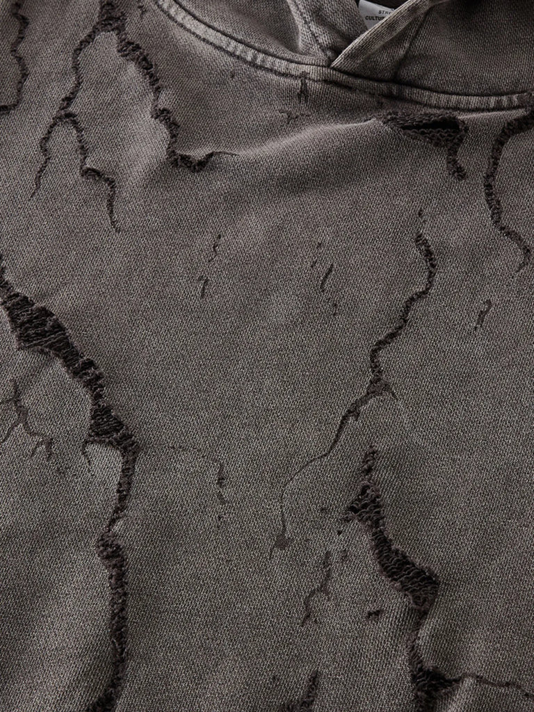 Men's Distressed Long Sleeve Hoodie