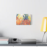 Abstract Colorful Brushstroke Matte Canvas Wall Art – Vibrant Orange & Green Stretched Print thumbnail 2