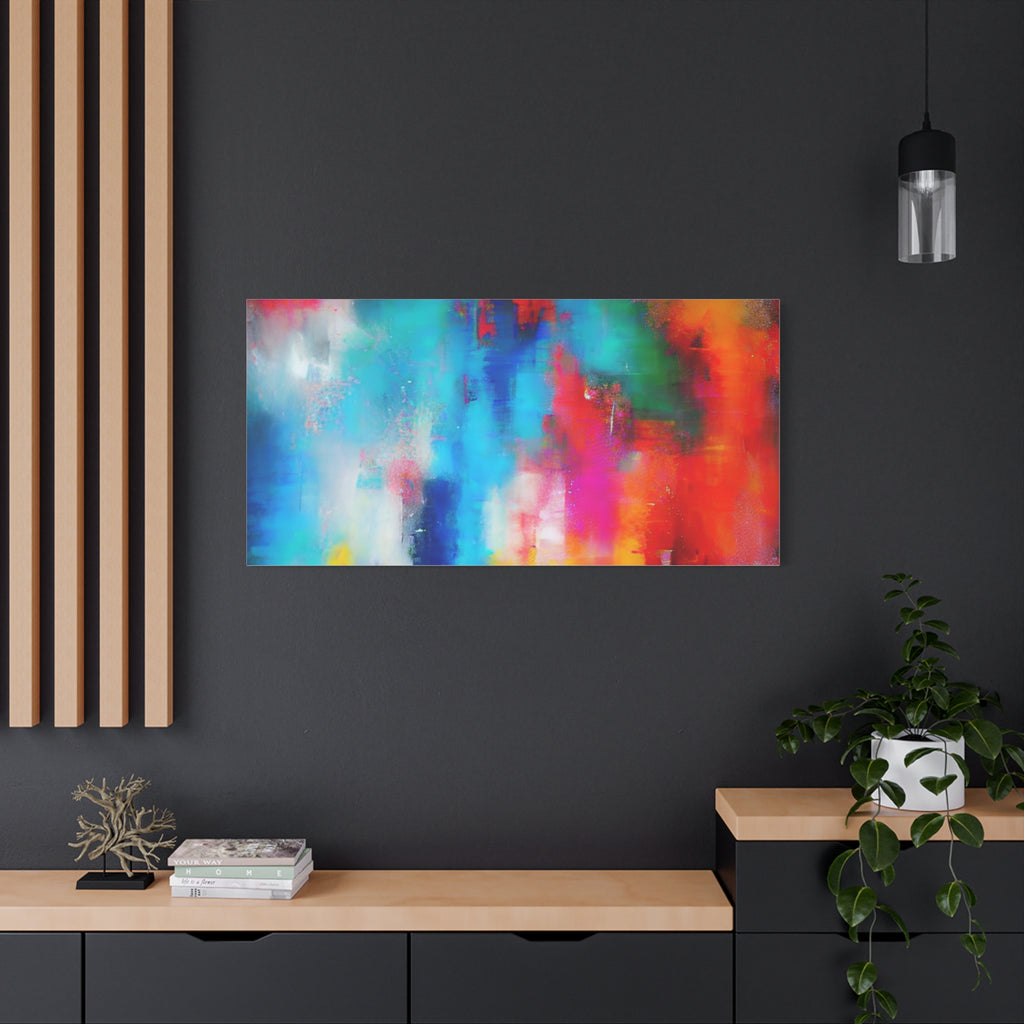 Vibrant Abstract Color Splash Matte Canvas Print