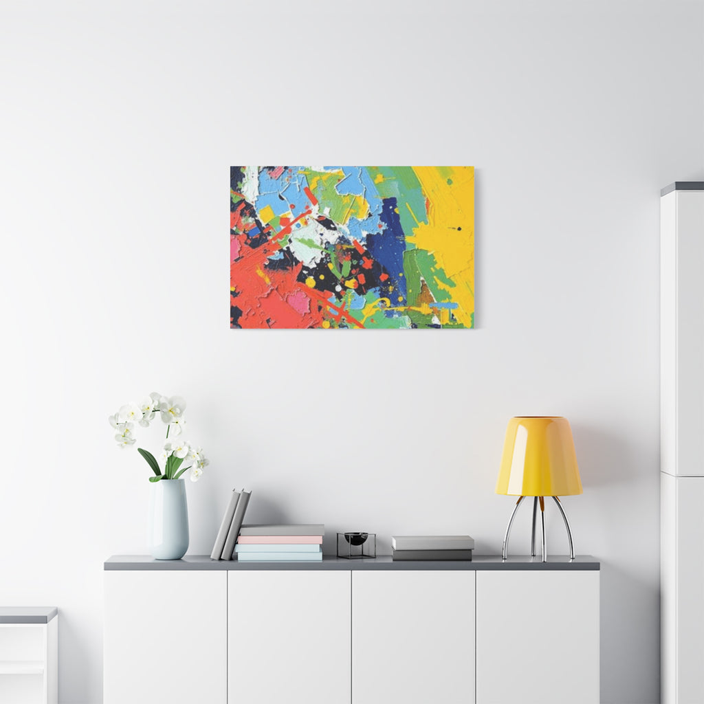 Abstract Color Splash Matte Canvas — Stretched Wall Art