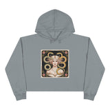 Art Nouveau Medusa Crop Hoodie — Vintage Goddess Graphic thumbnail 4