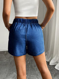 Drawstring High Waist Denim Shorts thumbnail 12